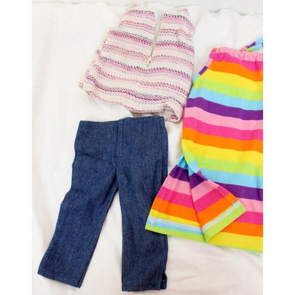 18" Doll Clothing Lot Handmade OG Dress Jeans Shirt 4pc Lot Rainbow Stripes - Picture 6 of 6